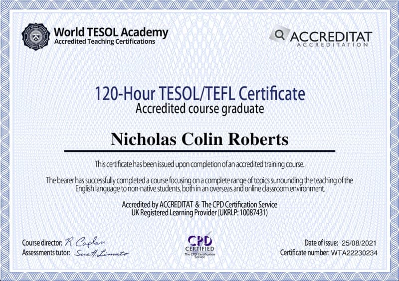 Certificates of Nicholas