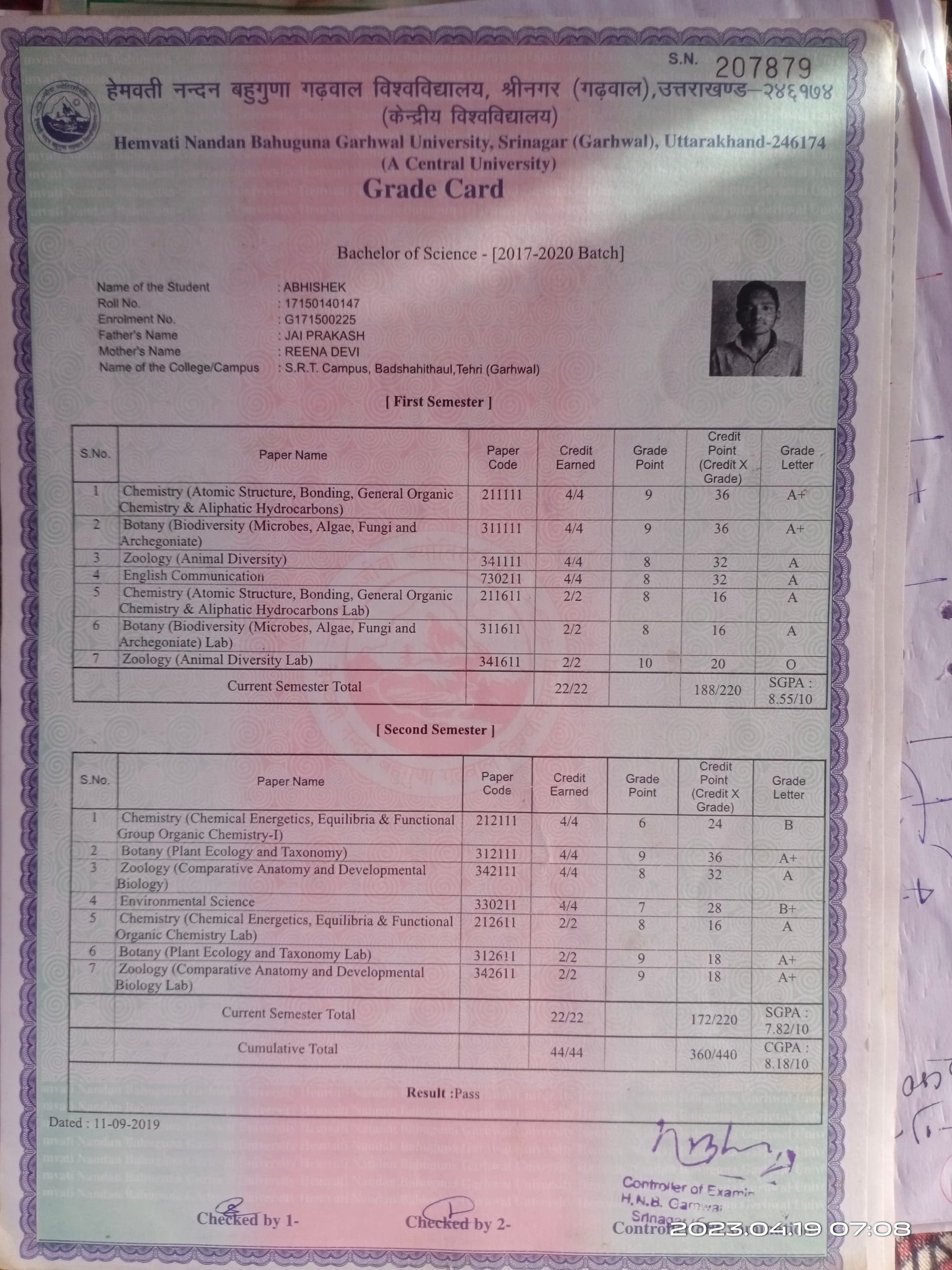 Abhishek graduated from Hemwati Nandan Bahuguna Garhwal University