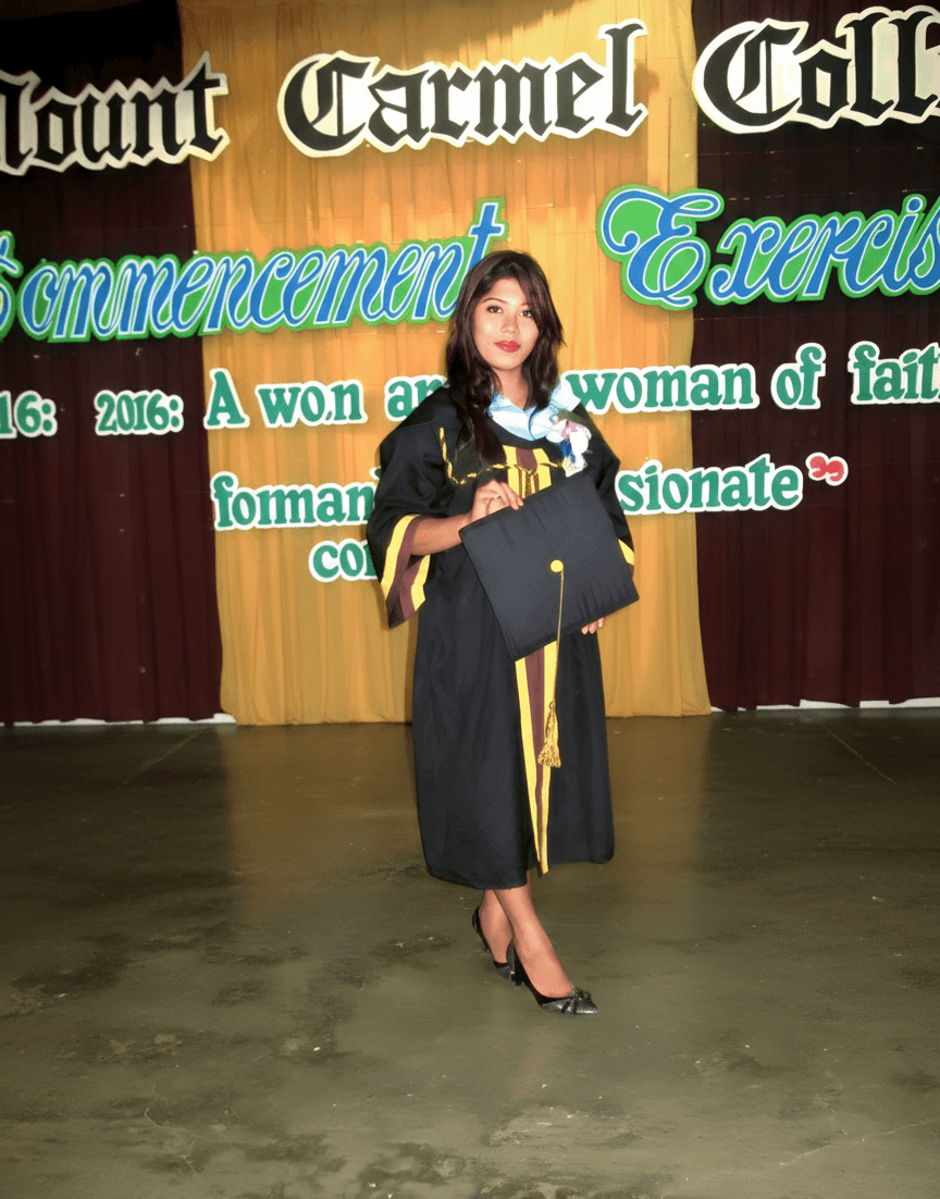 Meriam  graduated from Mount Carmel College 