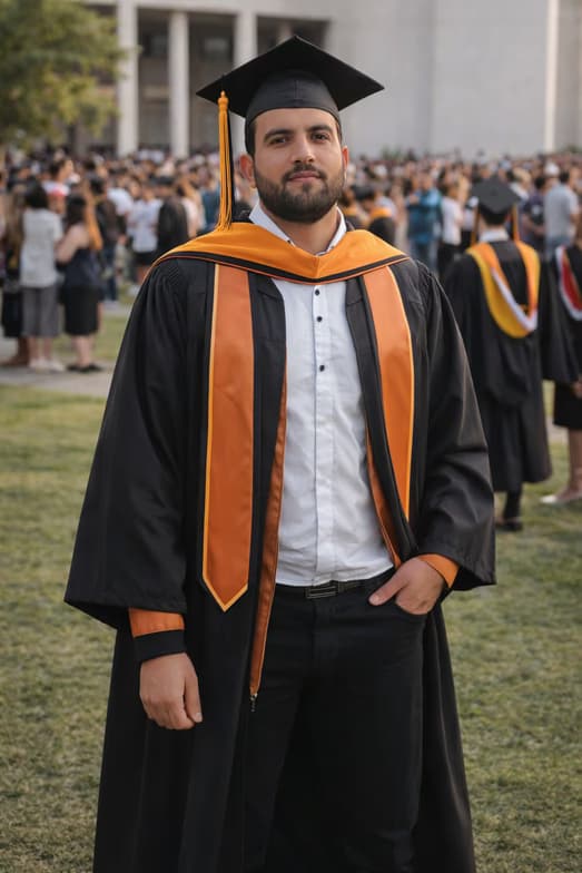 Graduation ceremony photo of Ahmed  