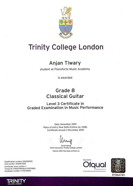 Verified degree or teaching certification of Anjan 