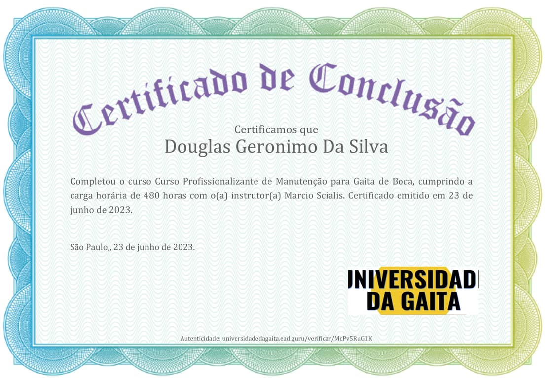 Verified degree or teaching certification of Douglas 