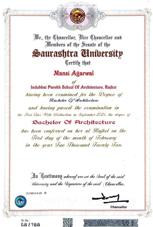 Verified degree or teaching certification of Mansi 