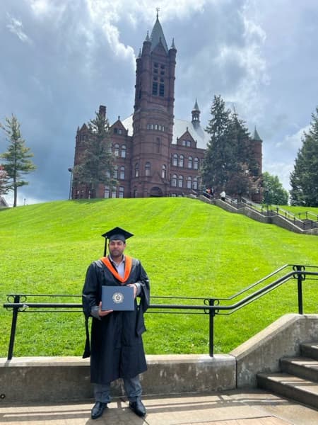 Graduation ceremony photo of Hasnain 