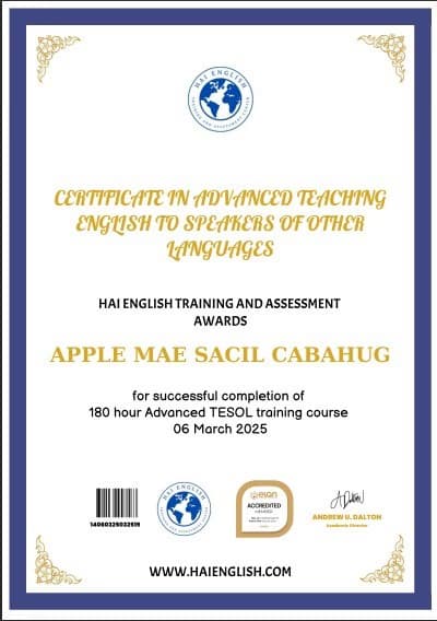 Verified degree or teaching certification of Apple  