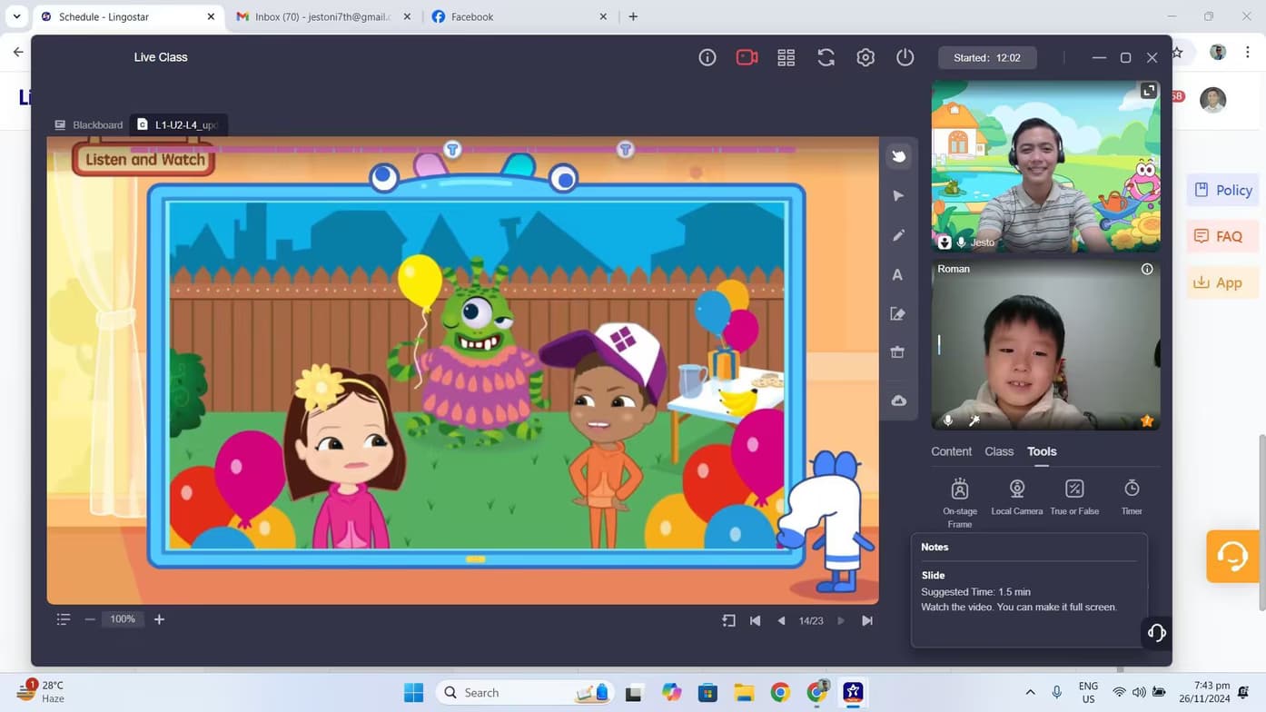 Jestoni conducting a lesson 