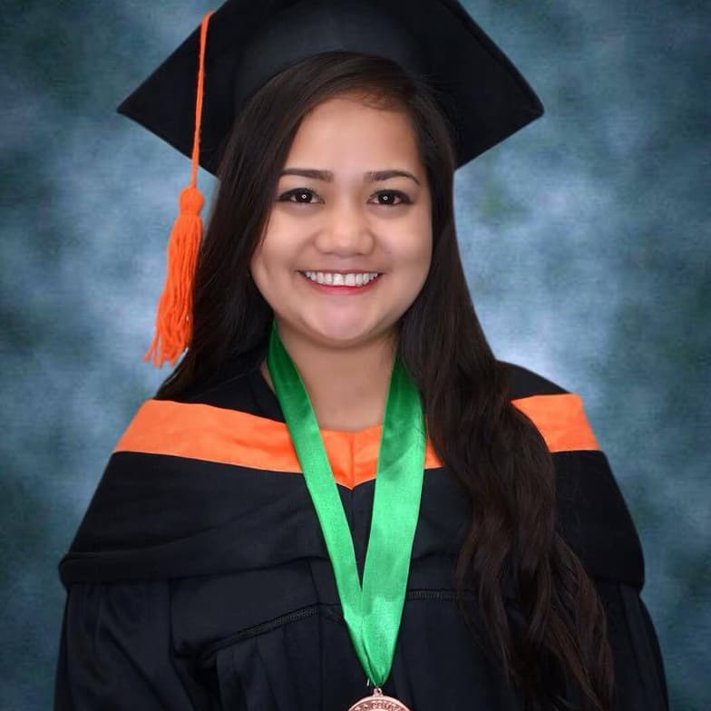 Graduation ceremony photo of Alyza 