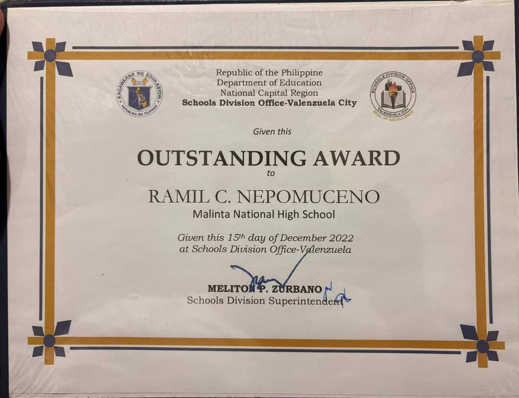 Verified degree or teaching certification of Ramil 