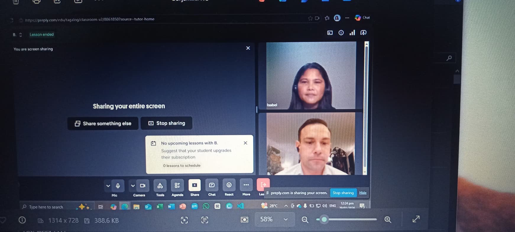 Isabel  conducting a lesson 