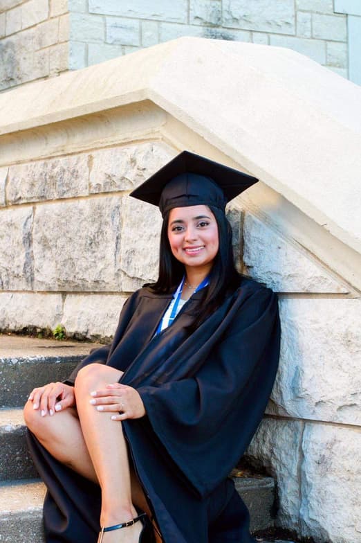 Graduation ceremony photo of Maria Estela 