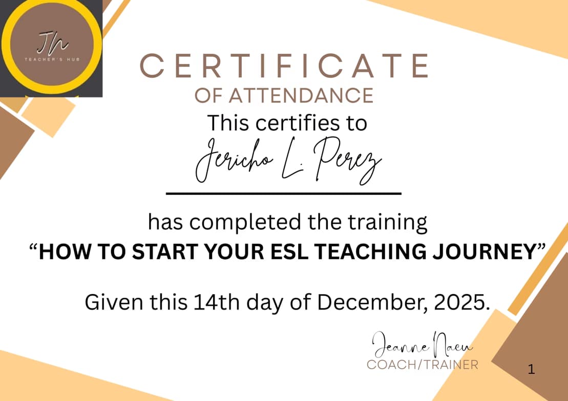 Verified degree or teaching certification of JERICHO 