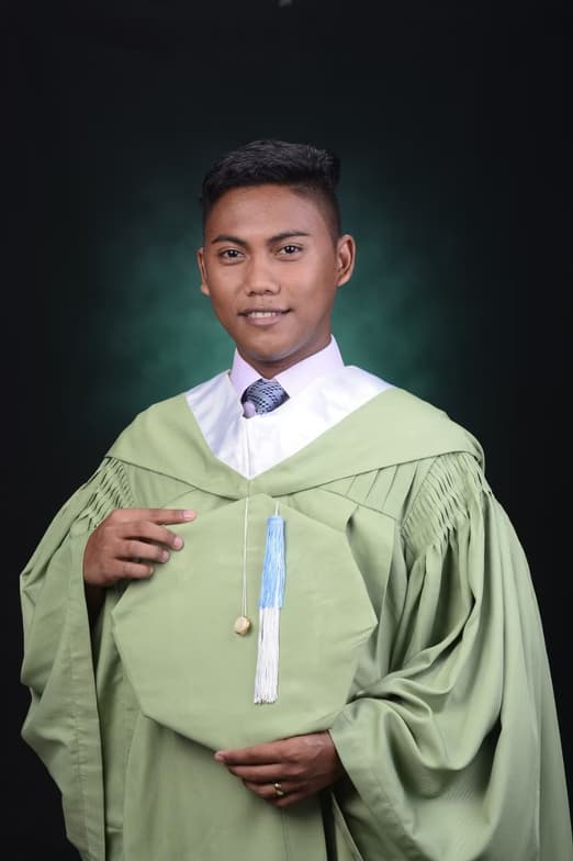Graduation ceremony photo of Jomari 
