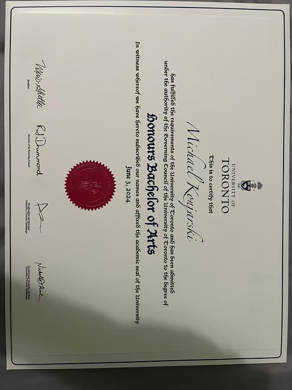 Verified degree or teaching certification of Michael 