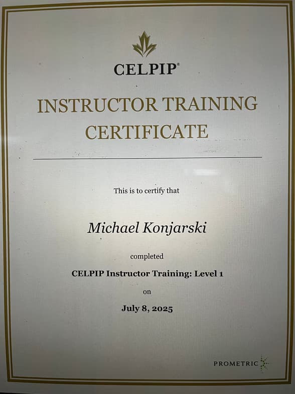 Verified degree or teaching certification of Michael 