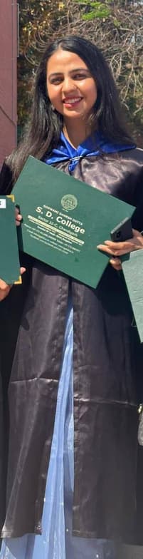 Graduation ceremony photo of Vaishnavi