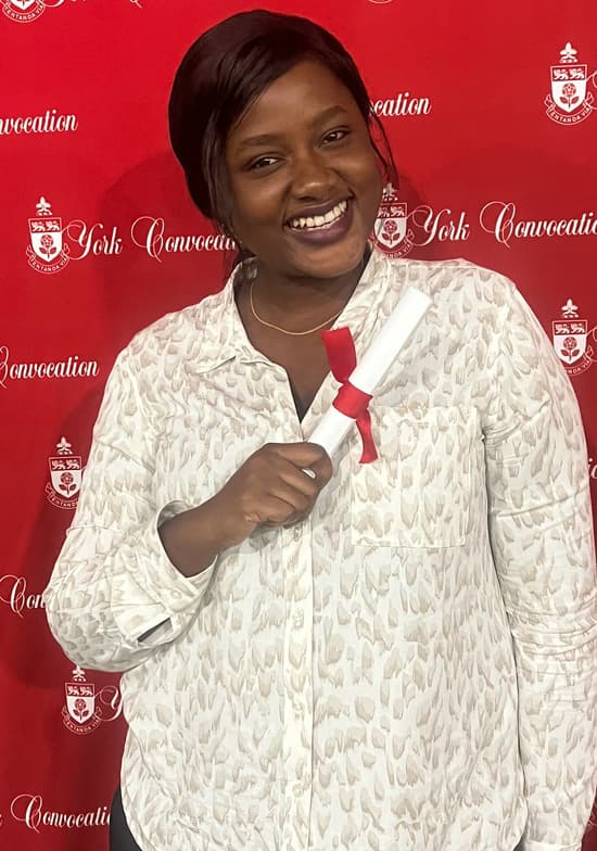 Graduation ceremony photo of Mariama 