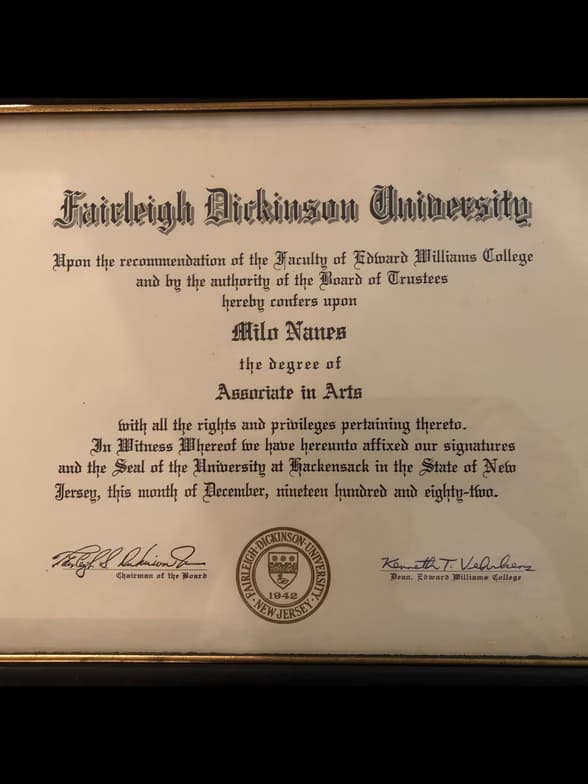 Verified degree or teaching certification of Miles 