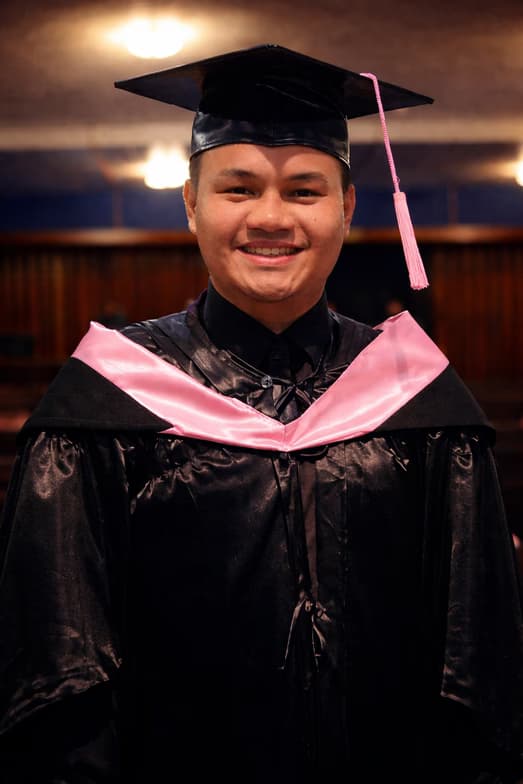 Graduation ceremony photo of Chuck Harvey 