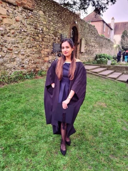 Graduation ceremony photo of Mahya 