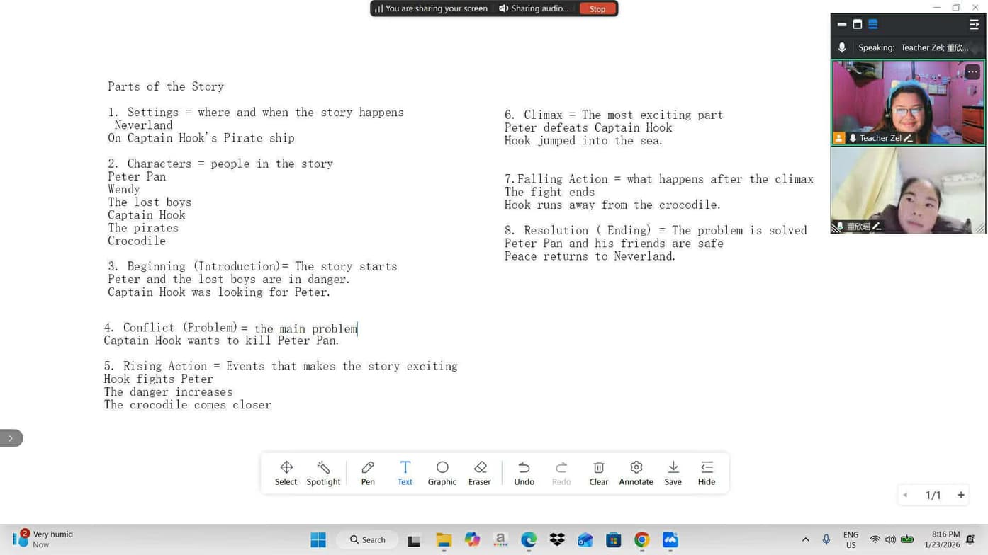 Reyzel Jane conducting a lesson
