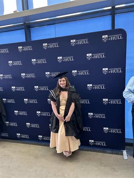 Graduation ceremony photo of Mia  