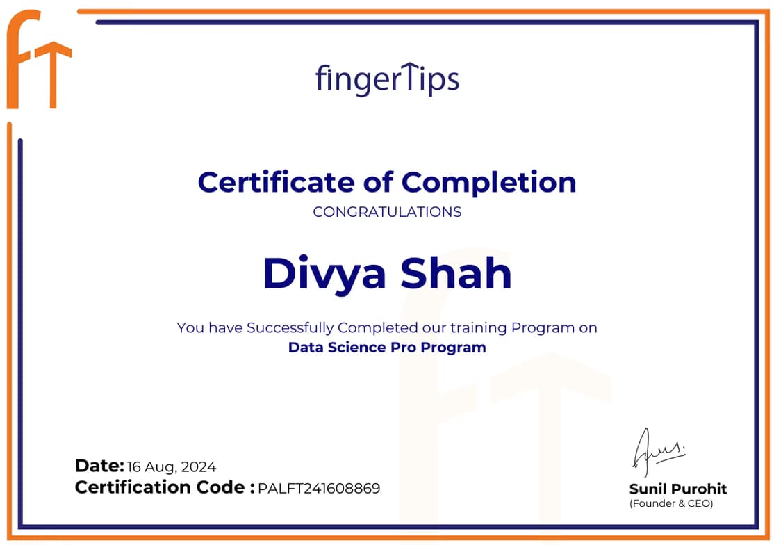 Verified degree or teaching certification of Divya 