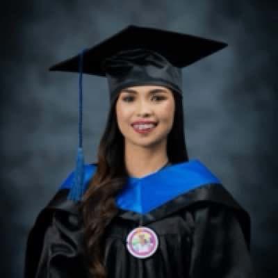 Graduation ceremony photo of Evangelene 