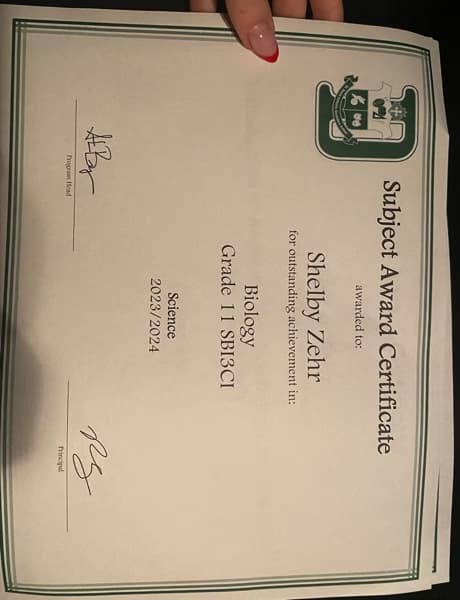 Verified degree or teaching certification of Shelby  