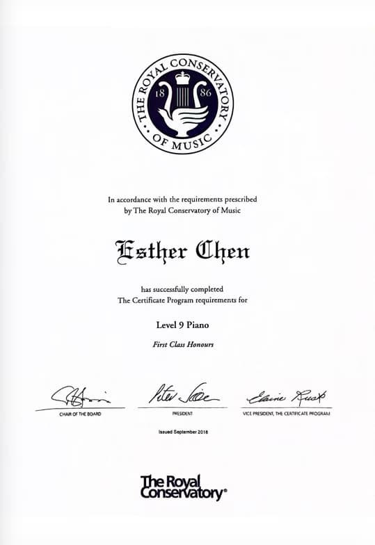 Verified degree or teaching certification of Esther 
