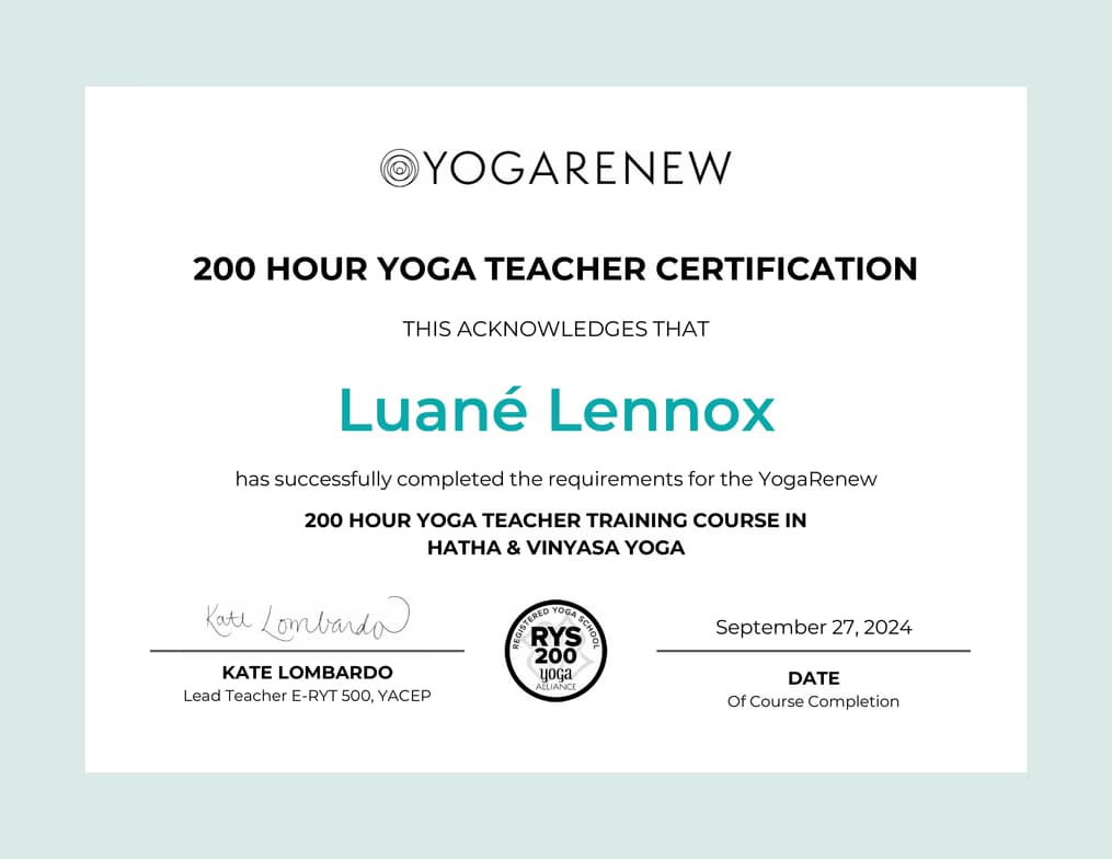 Verified degree or teaching certification of Luané