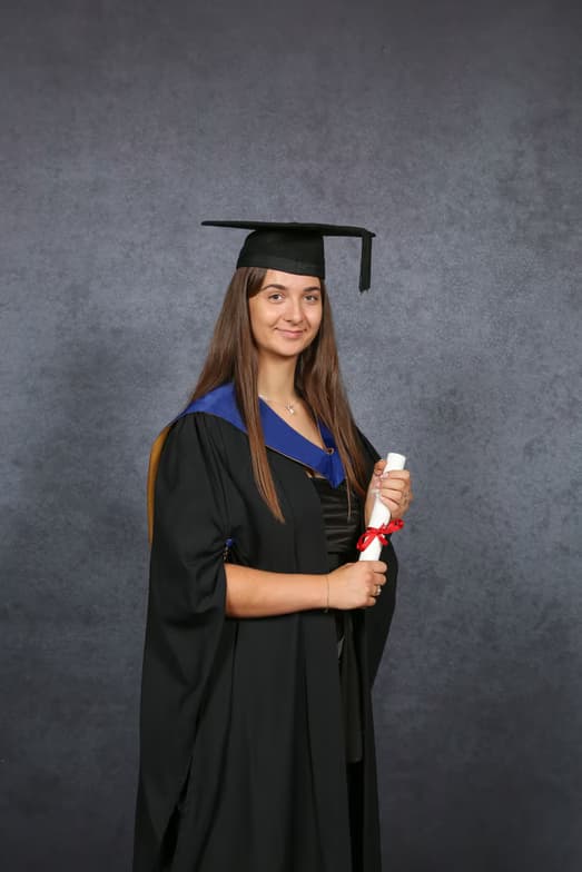 Graduation ceremony photo of Jessica 