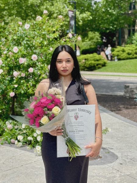 Graduation ceremony photo of Sumeera 