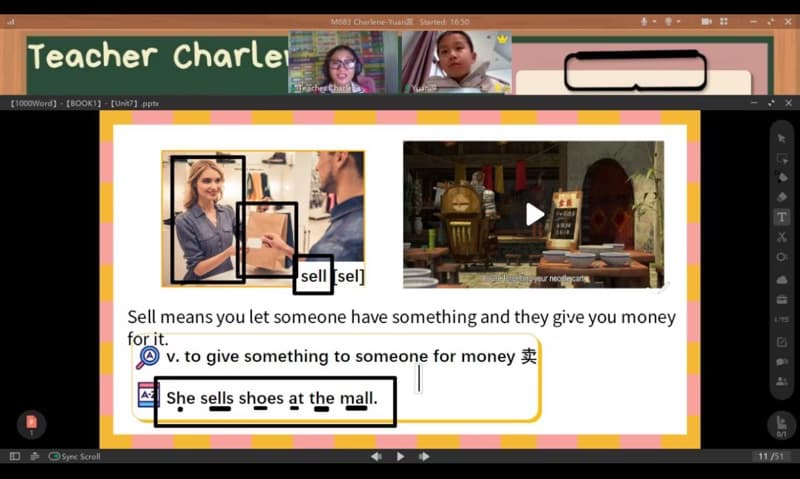 Charlene Mae conducting a lesson 