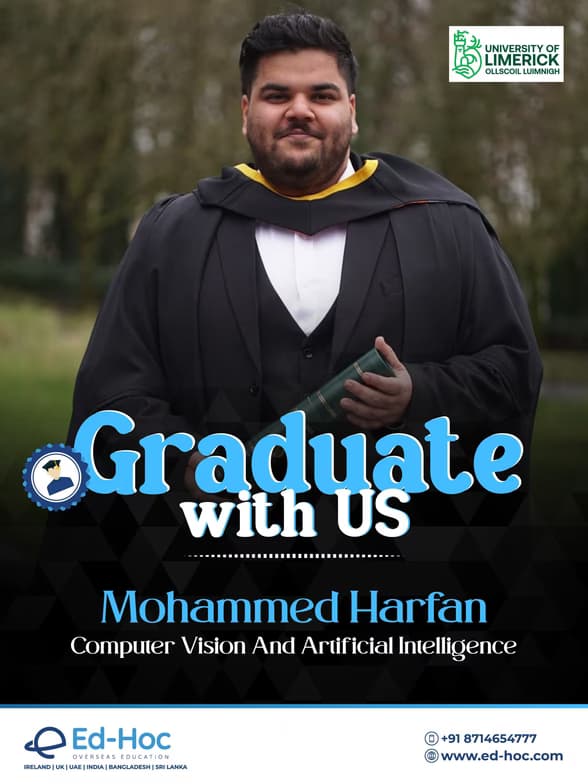 Graduation ceremony photo of Mohammed  