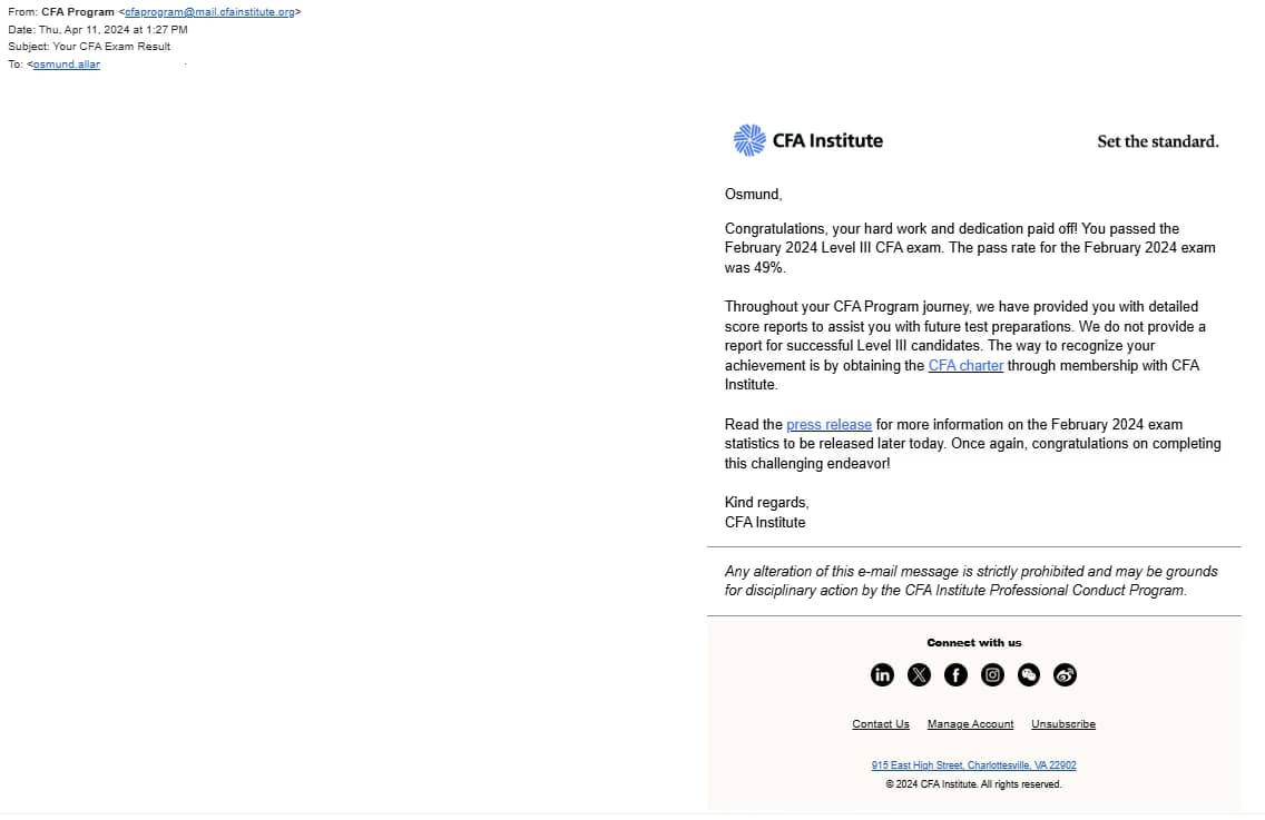 Verified degree or teaching certification of Osmund 