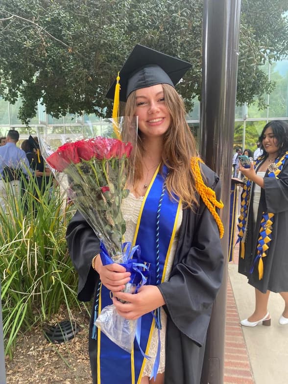 Graduation ceremony photo of Madeleine 