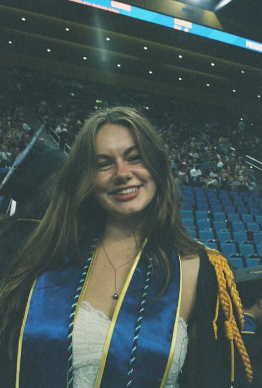 Graduation ceremony photo of Madeleine 