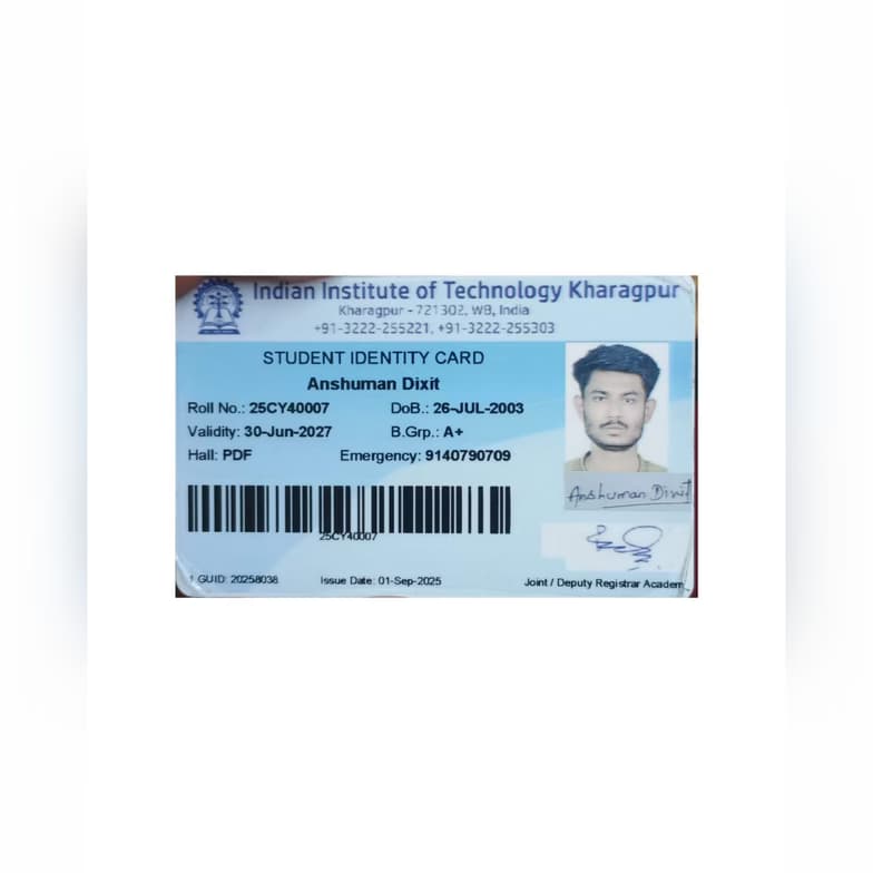 Verified degree or teaching certification of Anshuman 