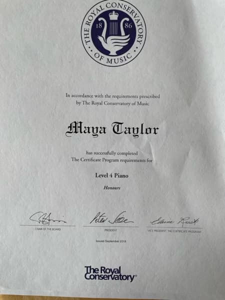 Verified degree or teaching certification of Maya 