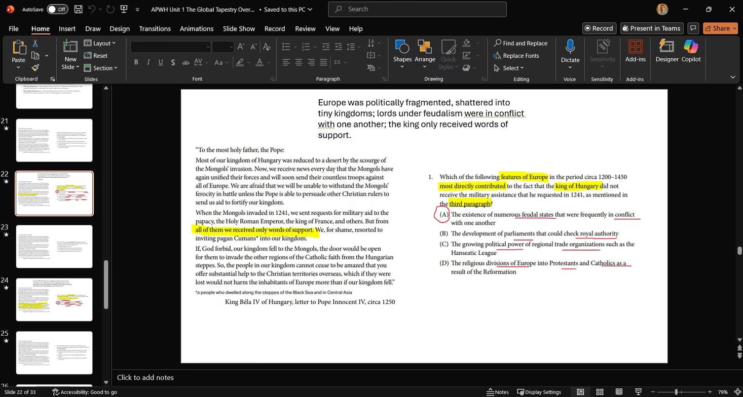 AP learning materials by Anthony