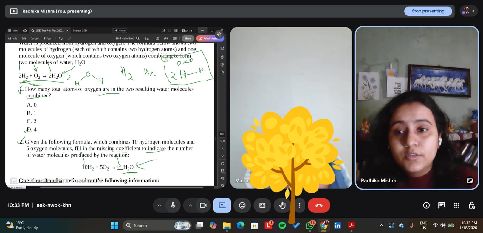 Radhika conducting a lesson 