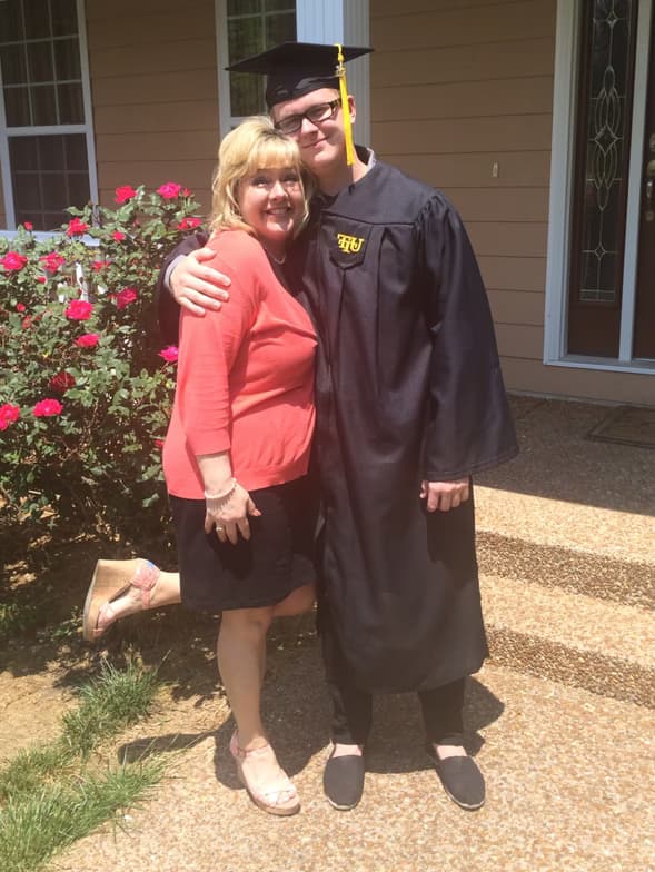 Graduation ceremony photo of Christian 