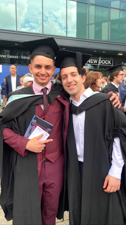 Graduation ceremony photo of Devon 