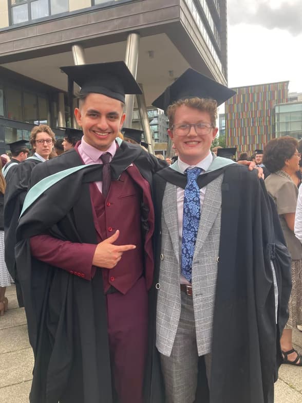 Graduation ceremony photo of Devon 