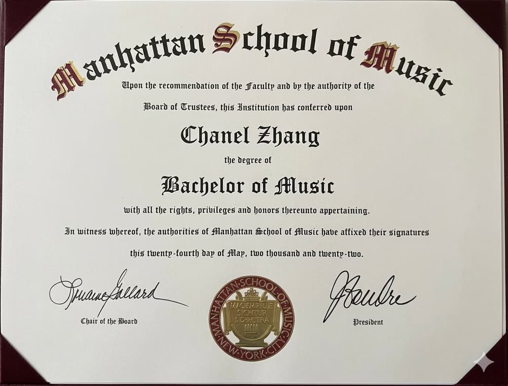 Verified degree or teaching certification of Chanel 