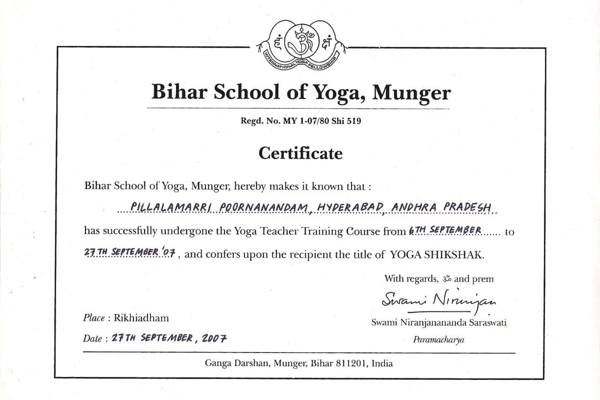 Graduation ceremony photo of Purnanandam  