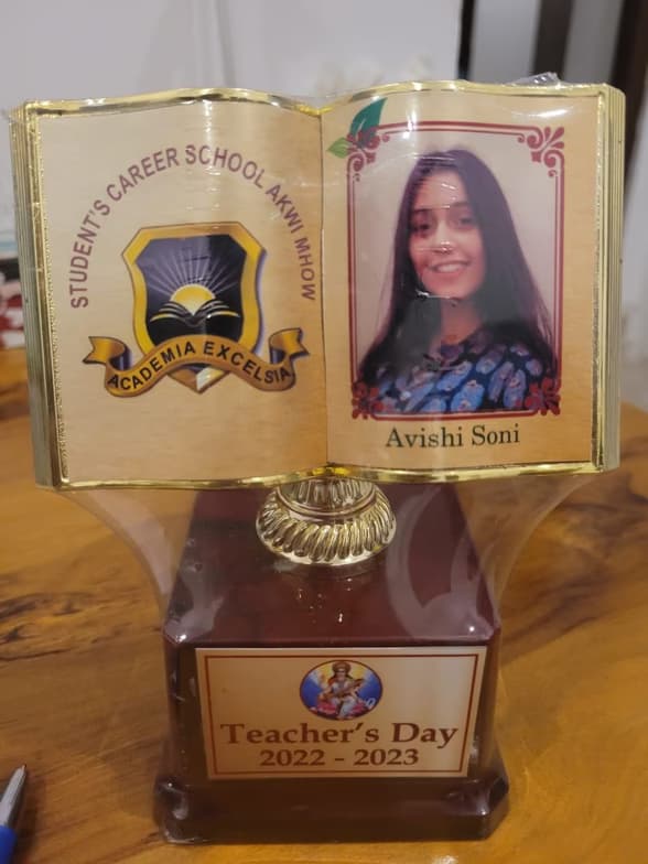 Graduation ceremony photo of Avishi 