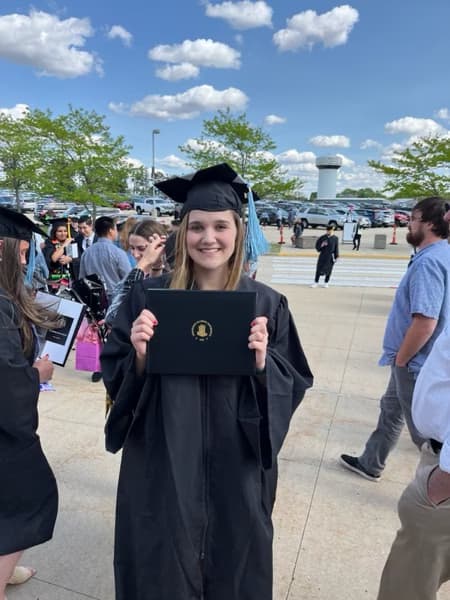 Graduation ceremony photo of Kaylee 