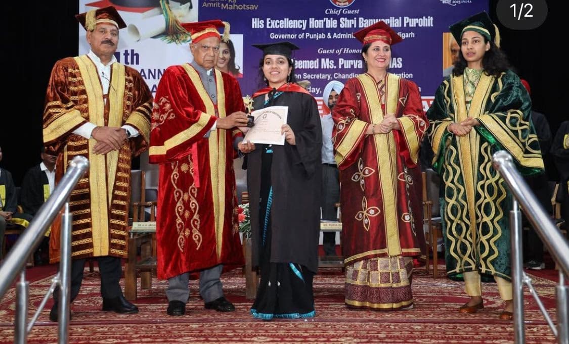 Graduation ceremony photo of Simran