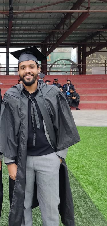 Graduation ceremony photo of Zohair